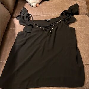 Express Black Lace-Up Women's Top